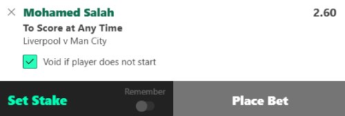 Liverpool v Manchester City bet builder