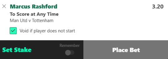 Manchester United v Tottenham bet builder