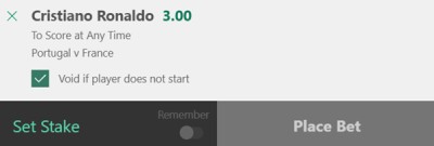 Portugal v France bet builder