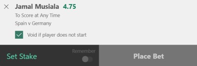 Spain v Germany bet builder