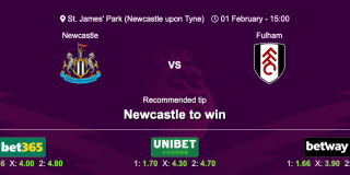 Newcastle vs Fulham 01 February